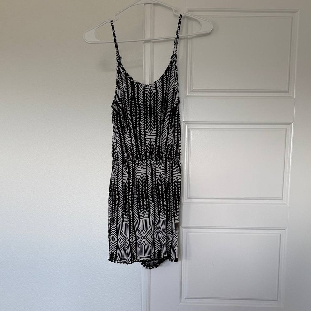 Black and White Patterned Romper